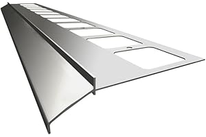 Renoplast® Profilé D'égout en Aluminium K100 200cm Gris | Finition de Terrasse | Sols Carrelés sur Mortier-colle| Systèmes D'évacuation D'eau Profilé D'angle Protection Anticorrosion Profilé de Balcon