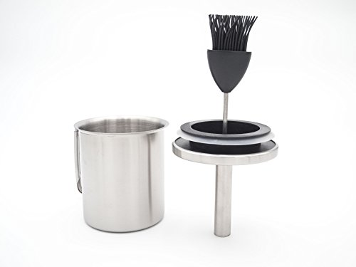 Allgrill® Edelstahl Grill- bzw. Marinier-Set mit Silikonpinsel - 9