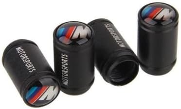 BM M Sport Tech Tyre Wheel Valve Dust Caps Motorsport Black X4
