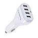 Produktbild Lumsing 4-Port USB Auto Ladegerät Kfz Auto Ladegerät für iPhone iPad, iPod, Samsung Galaxy, HTC, Nokia, Nexus, Motorola, Blackberry, Nook, Bluetooth Lautsprecher und Kopfhörer (Weiß)