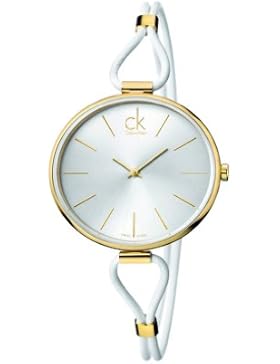 CK Damen-Armbanduhr Analog Quarz Leder K3V235L6