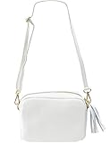 abendtasche Freyday Echtleder Umhängetasche Clutch kleine Tasche Abendtasche 20x15cm (Weiß)