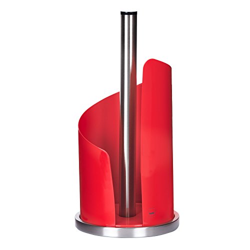 Kela - Soporte para rollos de cocina, 15 cm diámetro, acero inoxidable/metal, brillante, Stella rojo