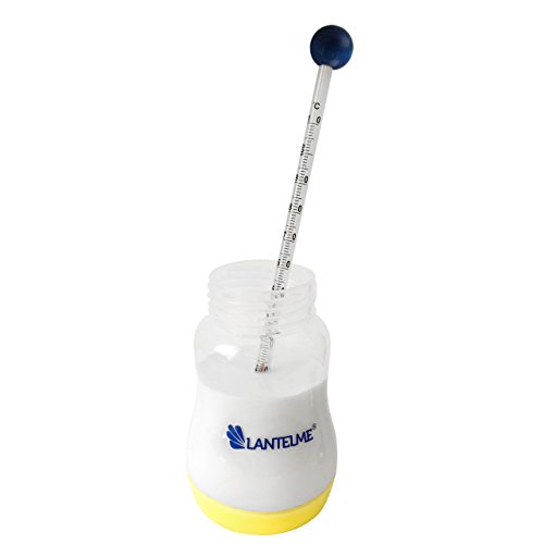 Babyflaschenthermometer 24 cm Analog von Thermometerwelt . Baby Flaschen / Nahrung Thermometer Glas mit Holzkugel blau - 2