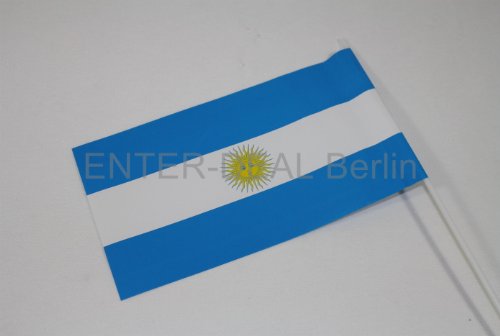50 Stück PAPIERFAHNEN mit Stab - ARGENTINIEN -