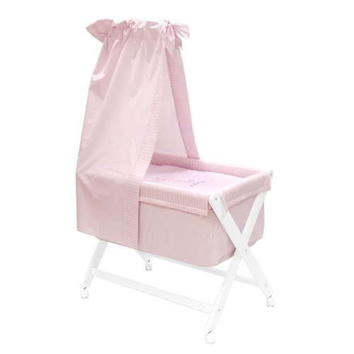 Cambrass 46 x 78cm Bed Wood Canopy (Pink/ White)