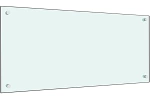AUVYI Küchenrückwand aus Hartglas 90x40 cm Weiß Spritzschutz Glas Herd Spritzschutz Glas Spritzschutz Küche Glas Spritzschutz Hinter Herd Küchen Wandschutz Glasplatte Küche