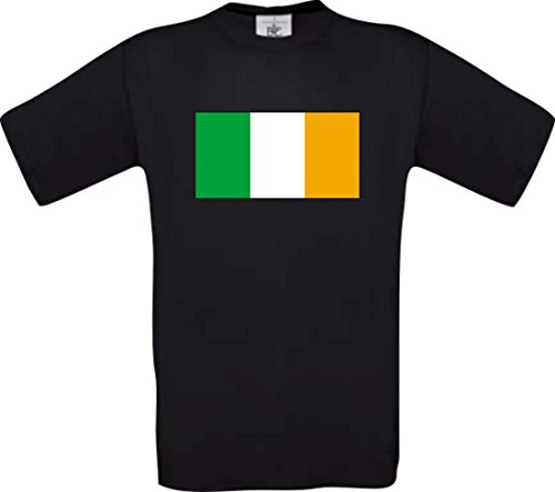 Kids T-Shirt Irland Ireland Ländershirt mit Wunschnamen und Nummer diverse Farben, Farbe schwarz, Größe 164