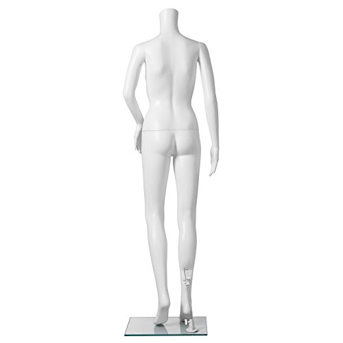 Songmics weibliche Schaufensterpuppe Schaufensterfigur weiß Mannequin ohne Kopf aus PE-Plastik MPLM21 - 6