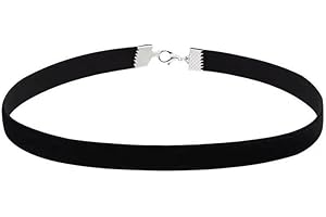 Daterkey Black Choker Collana Gotico Velluto Stretch Charm Classic Choker Collana Regolabile Choker per le Donne e Ragazze (A)