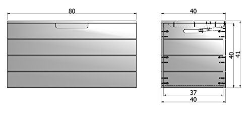 PEGANE Coffre a Jouet pin Massif brossé Gris, H42 x L80 x P40 cm