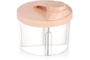 DEWDAT Milk Powder Dispenser Portable Non-Spill Rotating Four-Compartment Formula Dispenser and Snack Storage Container, Outdoor Food Container Portable Snack Box for (Pink)