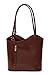 Produktbild LiaTalia Damen großartige weiche italienische Leder Piping Detail Schulter oder Rucksack Tasche mit Schutztasche - Libby z** (Nicht Piping) - Dunkle Bräunung