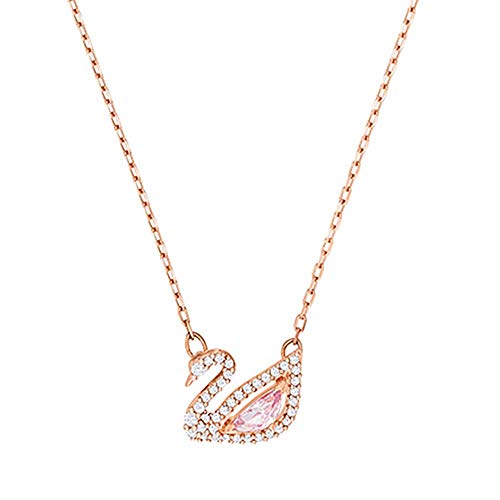 Yixing Nuevo Micro-Incrustaciones de zircón Rosa. Cisne romántico. Europa y los Estados Unidos. Collar Fresco y Encantador Cadena de clavícula Femenina.