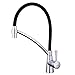 Produktbild GAPPO Pull Down Küchenarmatur Wasserhahn Küche mit hoher Auslauf Spültisch Mischer, 360° Drehbar schwenkbar bleifrei Bronze Einhand Küchenspüle, Schwarz Chrom, MEHRWEG