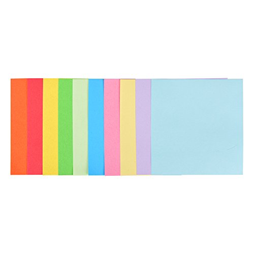Faltpapier, 1000 Blatt 7,5 x 7,5 cm, 70 g/qm 10 Farben – bunte hochwertige Faltblätter für Origami und Bastelprojekte - 2