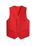 Ärmellos PengGengA Unisex Knopf Freiwillige Kellner Weste Ärmellose Jacke, Gastronomie, Service, Bar Rot 5XL