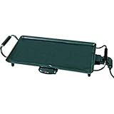 OHMEX OHM-TPK-4646 - Plancha Éléctrique - 2000 Watts - Surface de Cuisson 46 x 26 cm - Thermostat Réglable