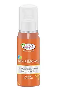 Sibley Beauty Tan Removal Purifying Skin Brightening Orange Face Wash (1 x 100 ml) - De Tan Face Wash, Anti Tan Skin Lightening face wash - for men, women, boys, girls