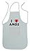 Produktbild Personalisierte weiße Schürze mit Aufschrift Ich liebe Amos (Vorname/Zuname/Spitzname)