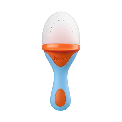 Boon PULP Silicone Fresh Food Teething Feeder - Orange/Blue
