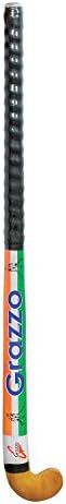 Grazzo Match Fibre Hockey Stick Durable Leather Grip Brown - 36 inch