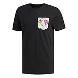 Diseño flexible adidas Walker Pkt tee Camiseta, Hombre, Negro/Rosa/Mencla/amatac, L