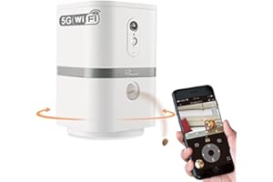 SKYMEE Petalk AI II Dog Camera Automatic Treat Dispenser, 5G WiFi Full HD Pet Camera with 1080P, Night Vision, Two Way Audio for Dogs and Cats, Compatible with Alexa (Support 5G WiFi)