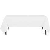 Soleil d'ocre, Alix Rectangular Stain Resistant Tablecloth, Polyester, White, 140 x 300 cm