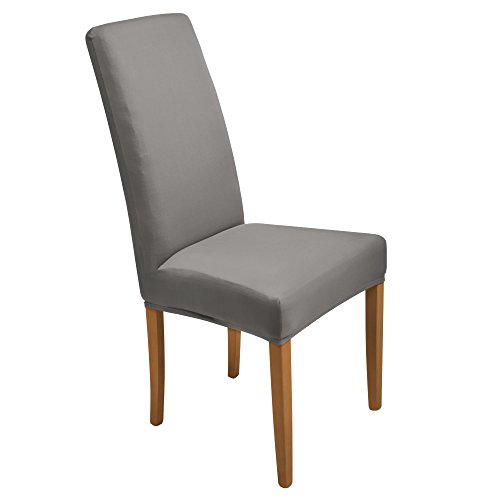 Beautissu® Stuhlhusse Mia – 45×45 cm Stretch-Stuhlbezug – elegante, moderne Bi-Elastic Husse – ÖKO-TEX – anthrazit - 3