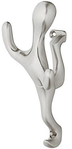 Preisvergleich Produktbild Moderner Design Wand-Garderobenhaken Mantelhaken Kleiderhaken vernickelt matt - Modell H1765 / Metall massiv / Wandhaken zum Schrauben / Möbelbeschläge von GedoTec®