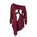 Produktbild Jacken, Mäntel & Westen Honestyi Damen Halloween Ghost Print Schulterfrei Unregelmäßiger Rollkragen Langarm T-Shirt Halloween Langarm Ghost Print Sweatshirt Pullover Tops Bluse(S,Rot)