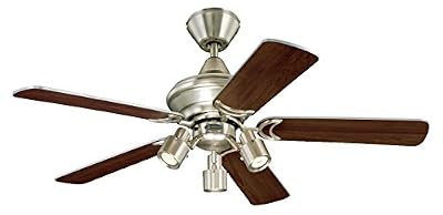Westinghouse 7211440 Kingston Ventilateur de plafond GU10 Métal Aluminium brossé