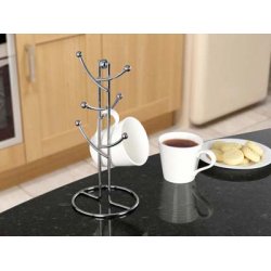 SupaHome6 Cup Mug Tree Chrome Plated