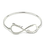 anillo de compromiso infinito oro blanco ♡【Regalo con corazón】: En algún día especial, siempre está pensando un regalo único para sus queridos amores, esta pulsera es el mejor regalo para mujeres, chicas, hermanas, amigas, puede grabar un texto corto a mostrar su emciones o algunos nombres importantes de su familia.