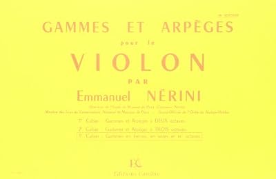 COMBRE Gammes et arpèges pour le violon par Emmanuel Nerini- 3e cahier
