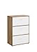 Produktbild FMD Möbel Mehrzweckschrank, 68,6 x 38 x 99 H cm, Eiche gebürstet, weiß, foliert, 20.1 x 44.4 x 110.4 cm