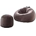 Produktbild High Back Bean Bag Silver Fox Fabrics Bean Bag Chair ausgestattet mit A Foothocker Indoor and Outdoor Lounger Sofa Bazaar Adult Child Teens 80CM*90CM Brown