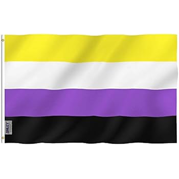 Non-Binary (NB) Genderqueer GQ LGBT 5'x3' (150cm x 90cm) Flag: Amazon
