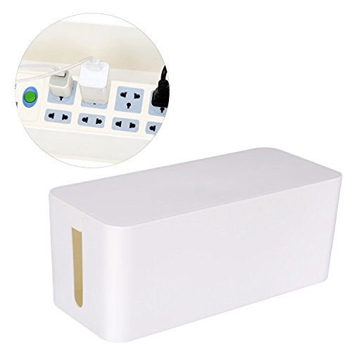 Preisvergleich Produktbild UNIQUEBELLA Kabelbox Steckdosenleiste Organizer Ladestation Kabelsalat Sicherheit Kabelorganisation 23.7*11.7*13cm (Länge x Breite x Höhe) für Schreibtisch,TV,Computer,Kabel Management