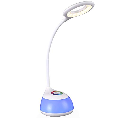 Preisvergleich Produktbild WOVELOT Led Schreibtischlampe,Bunte Dimmbare Schreibtischlampen Tischlampe 3 Helligkeitsstufen Flexibles Arm Touchfeldbedienung Menit Schreibtischlampe Kinder Modern Tischleuchte