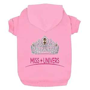 Dog Hoodies Dog Clothes Apparel Miss Univers Fleece Sweater Winter Sweatshirt Warm Cotton Grooming Hoodie for Small Dog Medium Large Dog Cat Pink M