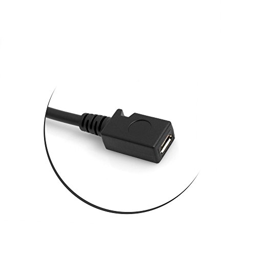 SYSTEM-S Micro USB 90° Grad abwärts Winkel auf Micro USB Adapter Kabel Datenkabel Ladekabel Verlängerung 27 cm - 3