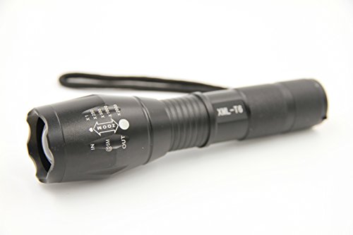 Lawevan® LED CREE XM-L T6 1600 Lumen Taschenlampe 5 Modi Einstellbare Zoomable Taschenlampen+18650 Akku+AC Ladegerät - 2