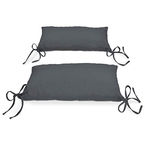 Beautissu Auflagen-Set Flair HS 180x50x8cm für Hollywood-Schaukel Garten-Bank-Auflage Schaumflockenfüllung Graphit-Grau - 3