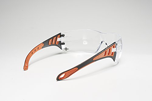 ToolFreak-Rip Out Sicherheitsbrille in sportlichem Style mit Schaumstoffpolsterung für Männer & Frauen | Augenschutz mit umlaufendem, stoßfestem Gestell und Gläsern | Mit antikratz- und antibeschlag-Beschichtung bearbeitet | Verbessert die Sicht und schützt vor UV | Abnehmbares Kopfband | Enthält Reißverschluss-Tasche und Mikrofaser-Reinigungstuch | RC - 7