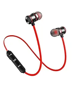 GO OFFER Wireless Magnet Bluetooth Earphone Headphone with Mic, Sweatproof Sports Headset, for Running and Gym, Stereo Sound with Ergonomic (Black)