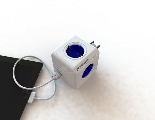 Allocacoc USB P-CUBE-OR Powercube Original USB Stromverlängerung mit USB (Würfel Design, 4x Verteiler, 230V Schuko) Cobalt blau - 3