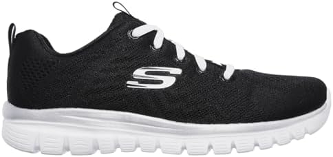 Skechers Graceful Get ConnectedSneaker da Donna, Nero e Bianco, 5 UK Wide