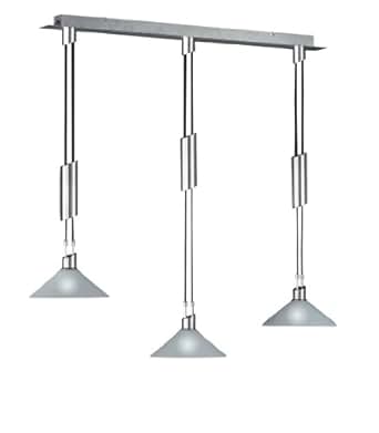 Wofi Pendelleuchte-Sacramento, 3-flammig, Nickel-matt, Länge: 100 cm